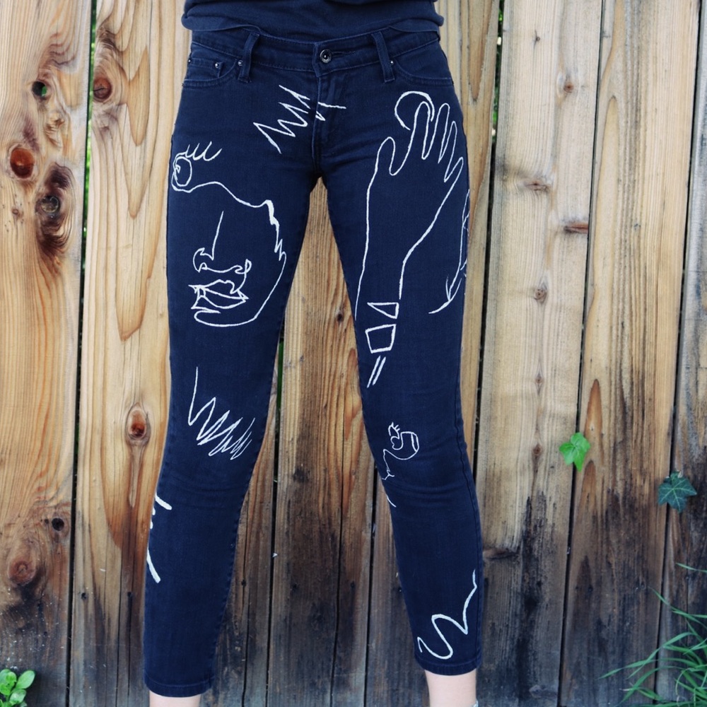 AMAZING HAND PAINTED LEVIS JEANS